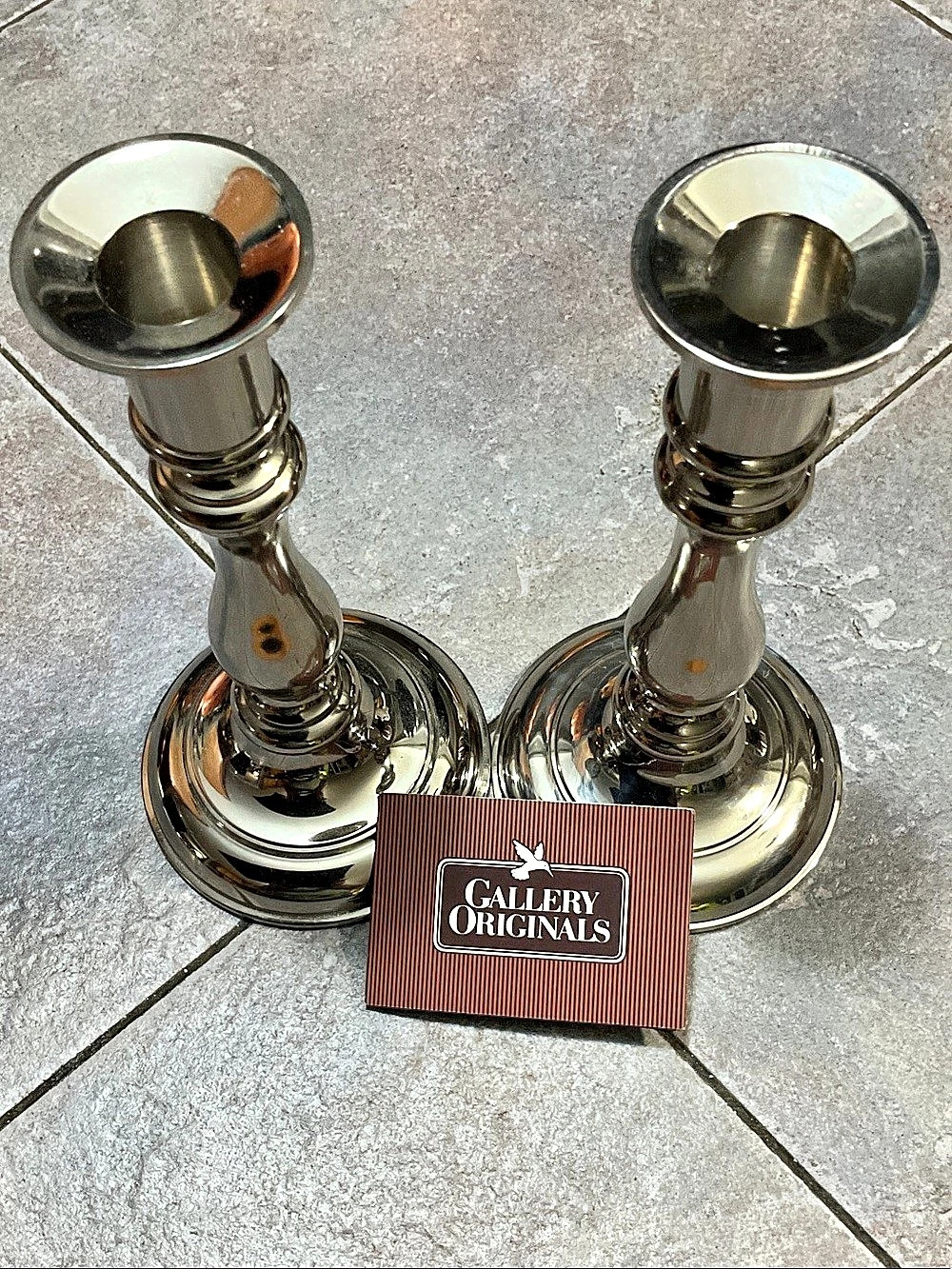 Gallery Originals Vintage Silver Tone Candlestick Holders